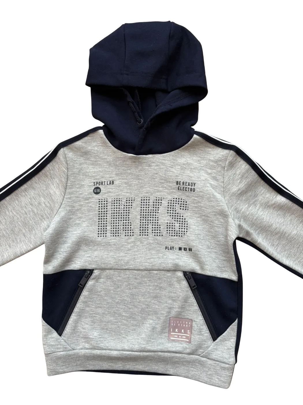 IKKS Grey Navy Sport Lab Hoodie (4Y/104)