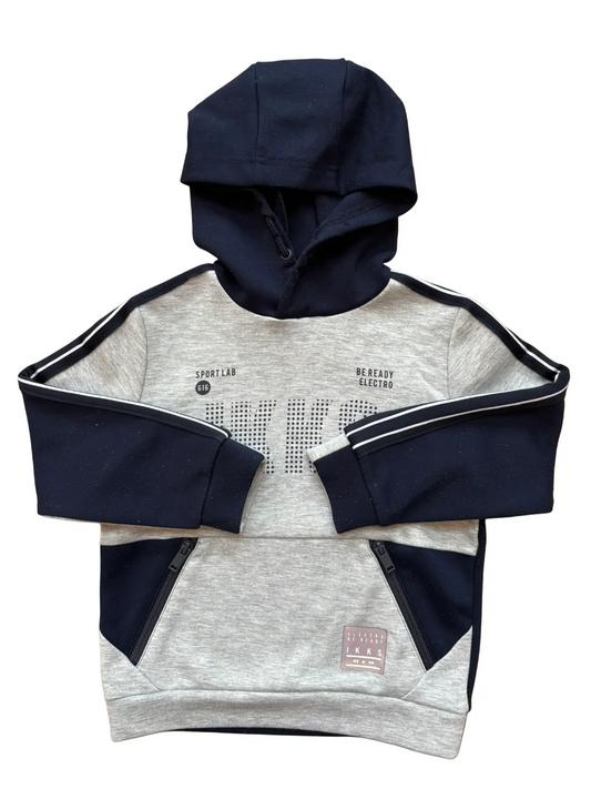 IKKS Grey Navy Sport Lab Hoodie (4Y/104)