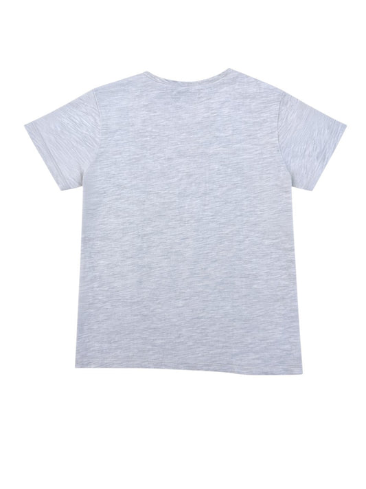 IKKS Boys Grey Cheetah Cotton T-Shirt, 4Y / 104 - second hand baby clothing