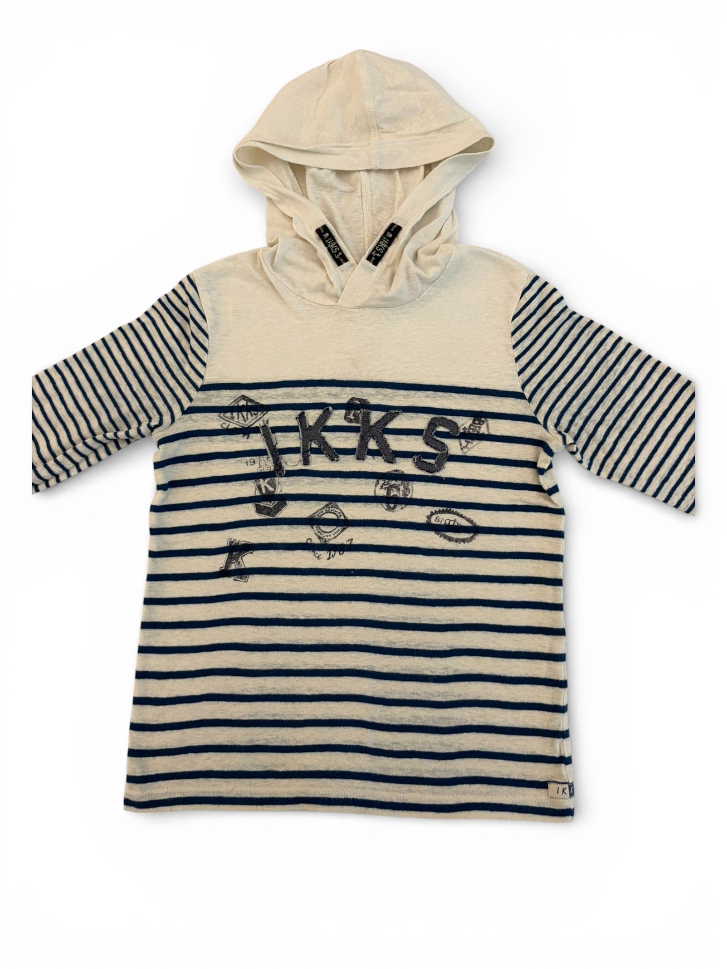 IKKS Kapuzenshirt mit Streifen in Creme und Marineblau (5Y / 110)