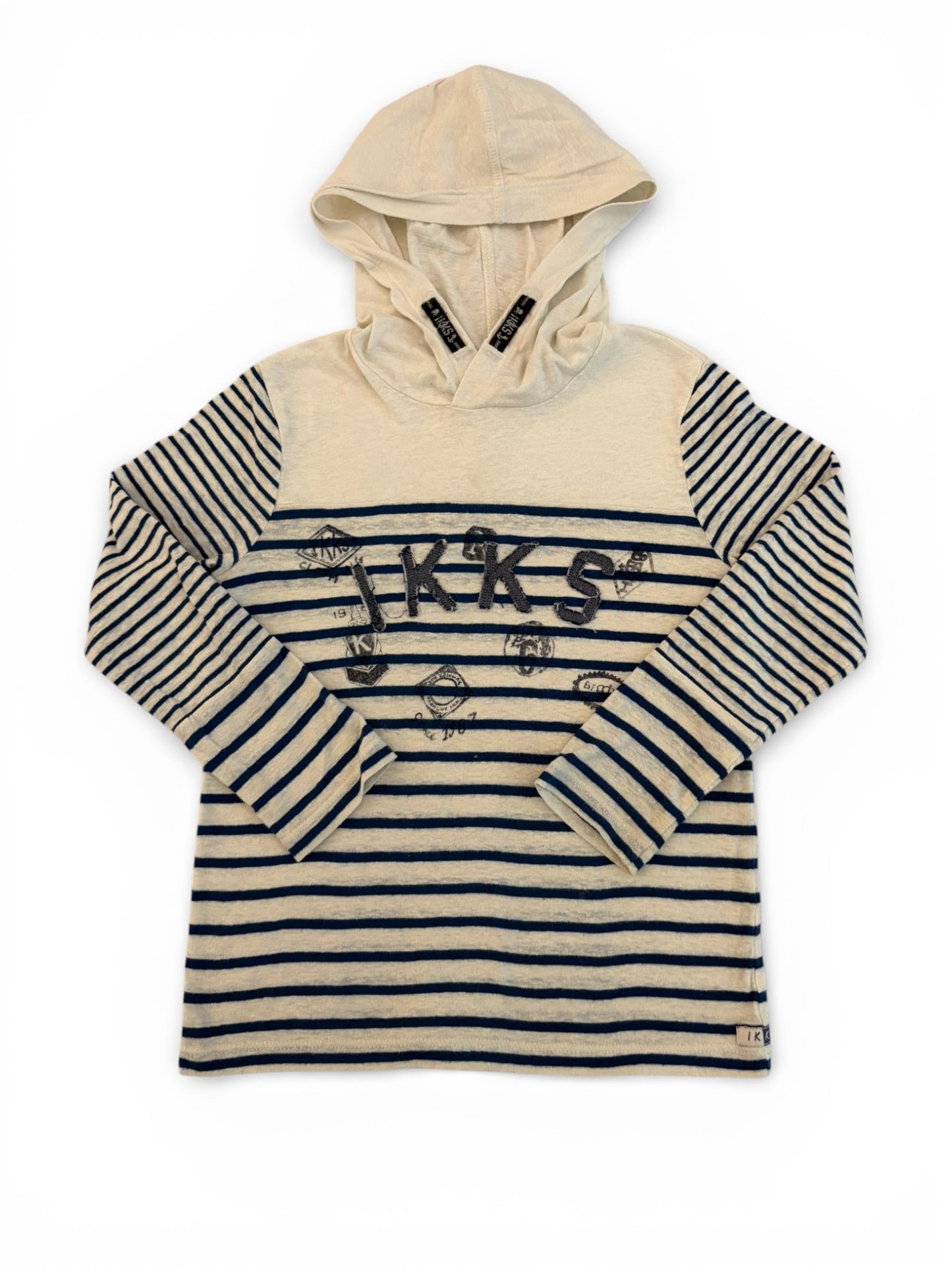 IKKS Kapuzenshirt mit Streifen in Creme und Marineblau (5Y / 110)