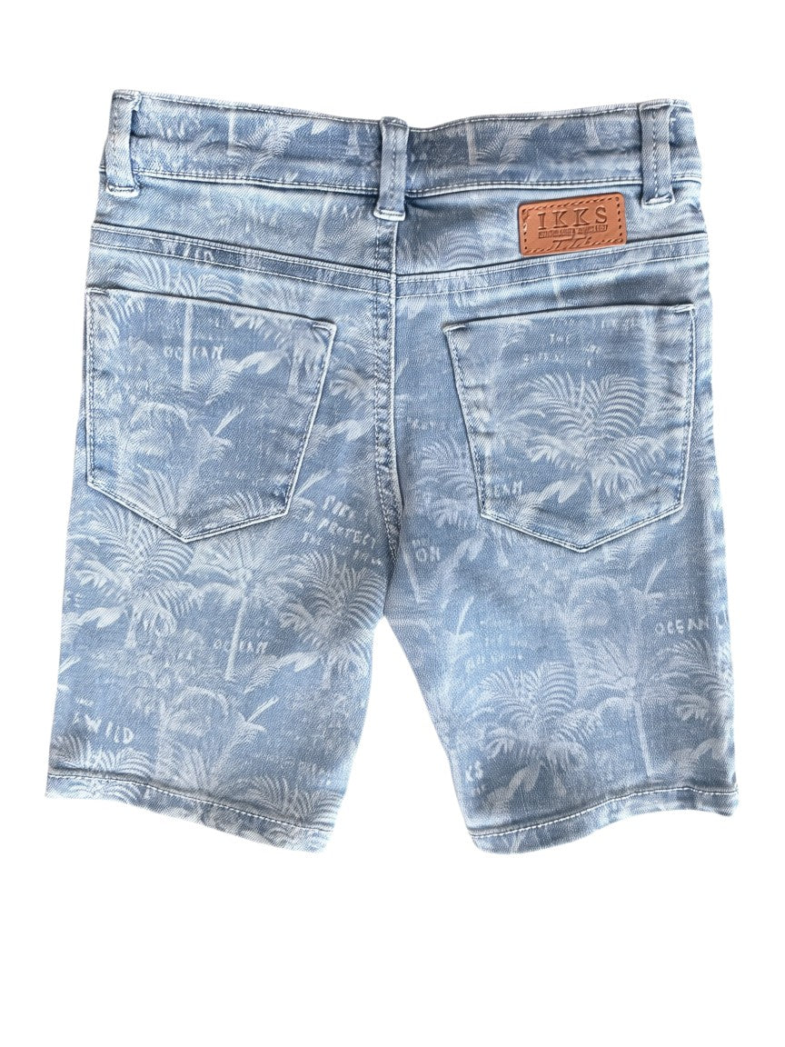 IKKS Light Blue Palm Denim Shorts (4Y / 104)