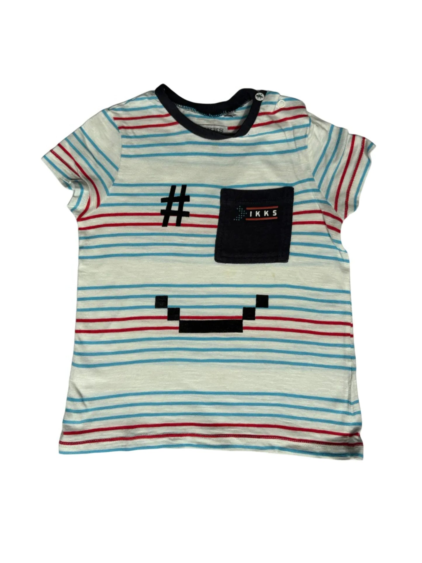 IKKS Blue & Red Striped T-Shirt (2Y)