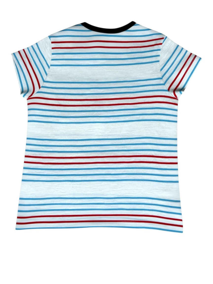 IKKS Blue & Red Striped T-Shirt size 2Y - second hand baby clothing