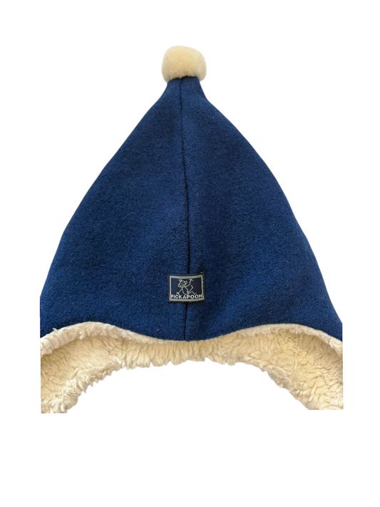 Pickapooh Unisex Navy Wool Pompom Hat, 48 - second hand baby clothing