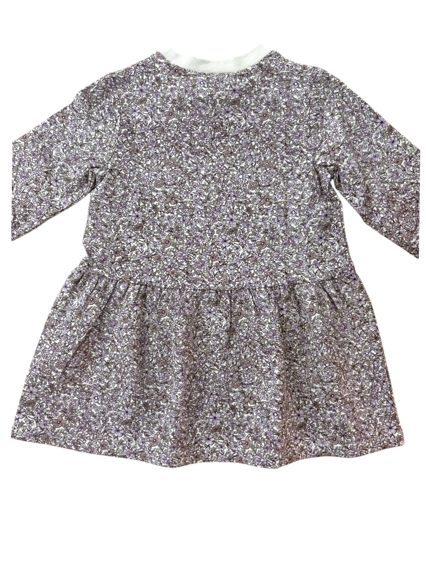 Wheat Girl Purple Floral Organic Cotton Dress, 3–4Y