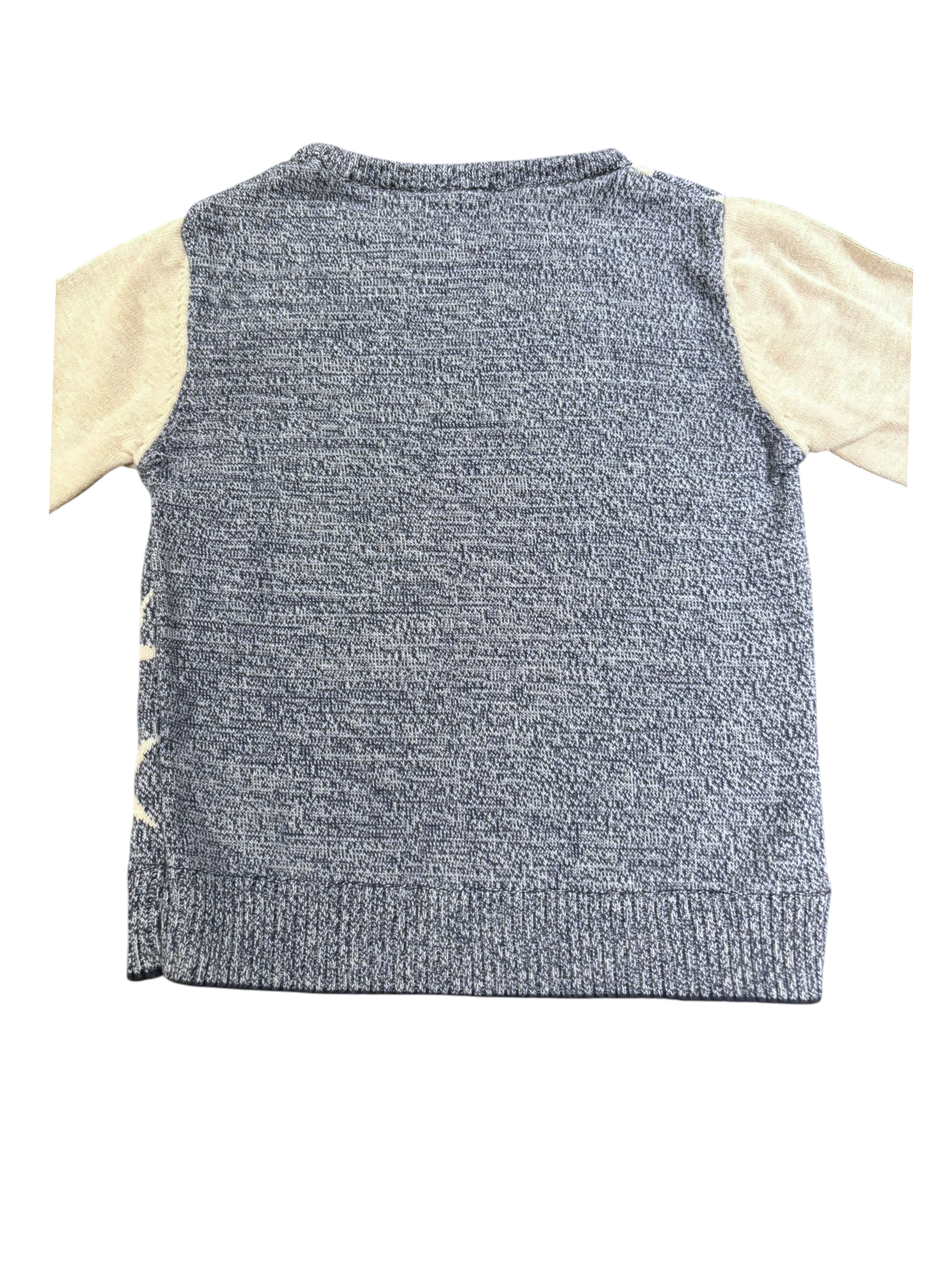 Next Unisex Navy & Cream Star Knit Jumper, 12-18M - second hand baby clothing