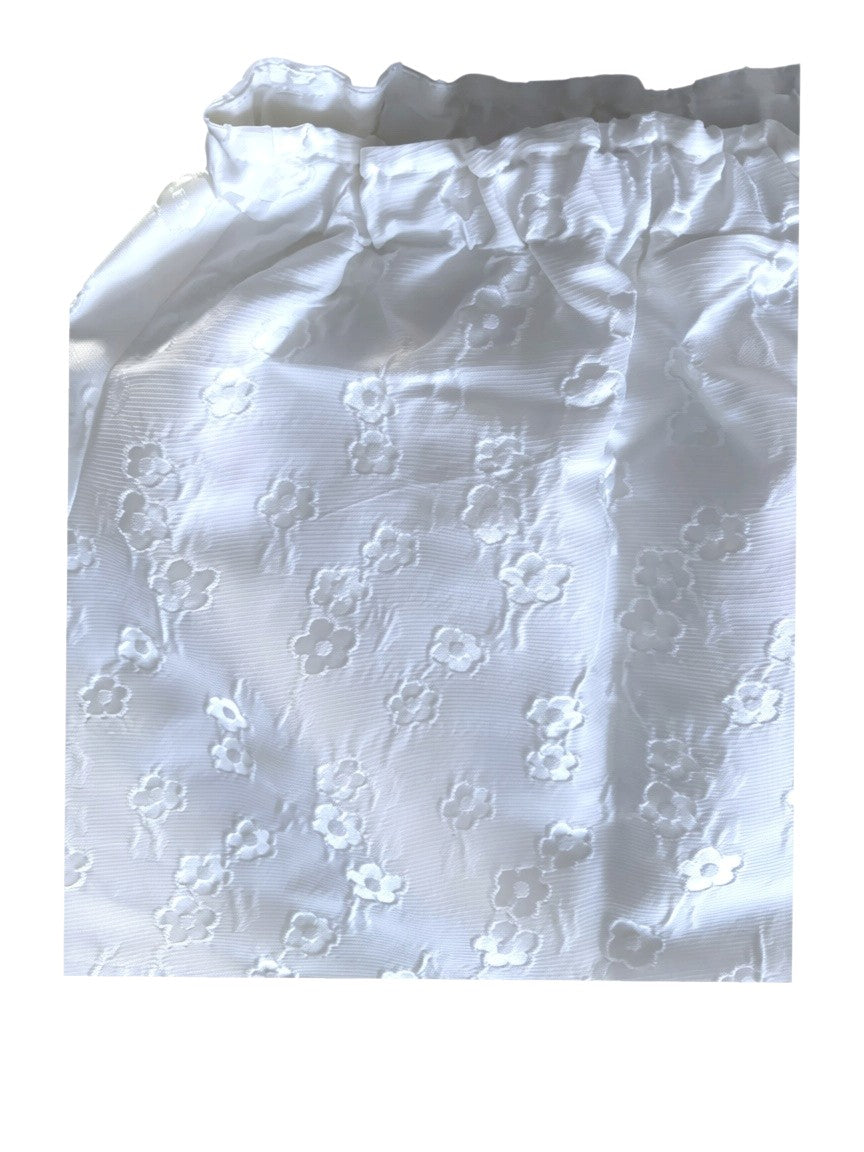 River Woods Girls White Embroidered Floral Cotton Skirt, 4Y / 104 - second hand baby clothing
