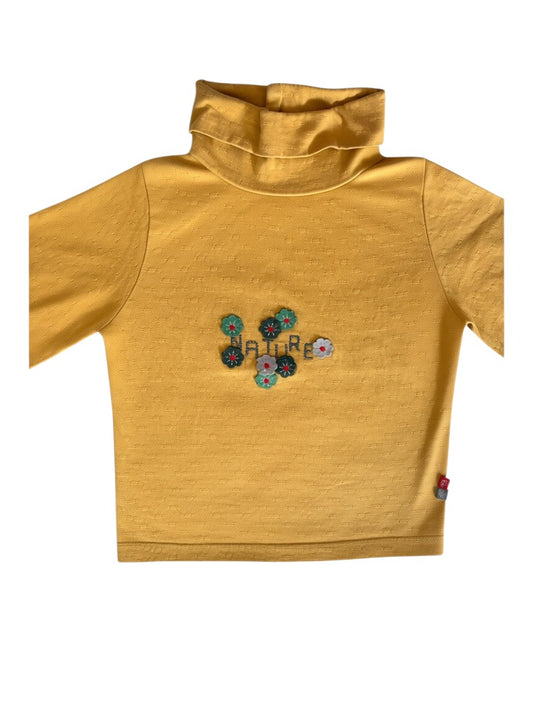 Sergent Major Mustard Floral Turtleneck Top (18M / 80) - second hand baby clothing