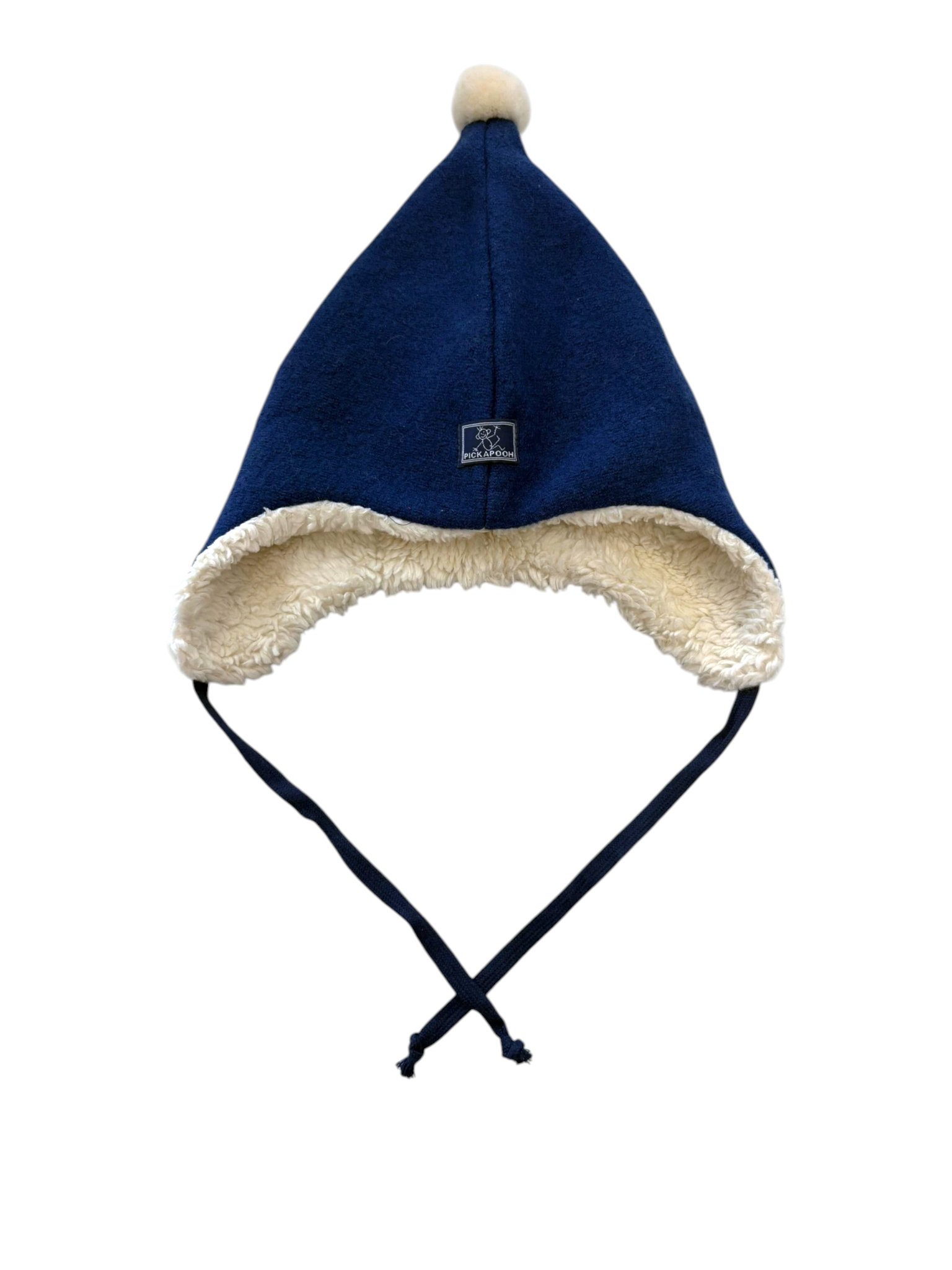 Pickapooh Unisex Navy Wool Pompom Hat, 48 - second hand baby clothing