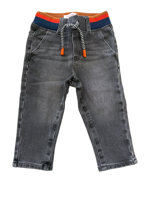 Catimini Boy Grey Drawstring Jeans, 6M / 68