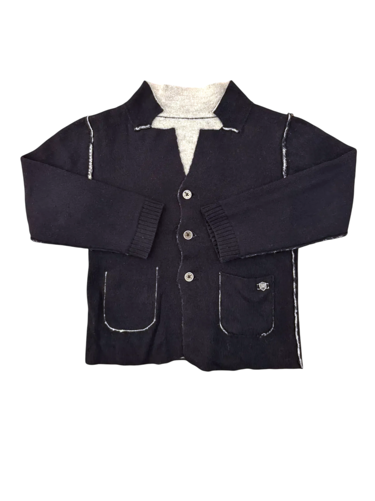 3P Navy Grey Cardigan size 2Y - second hand baby clothing
