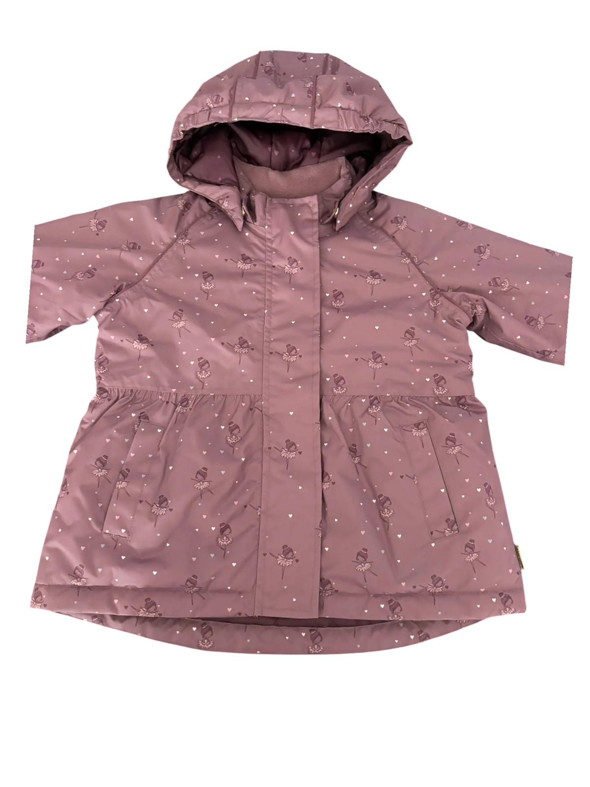 Hust and Claire Girl Dusty Pink Ballerina Print Rain Coat, 4–5Y