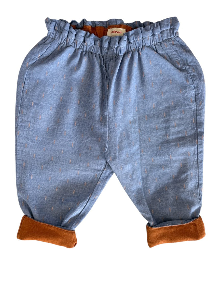 Catimini Blue Chambray Pull-On Pants (9M / 71) - second hand baby clothing