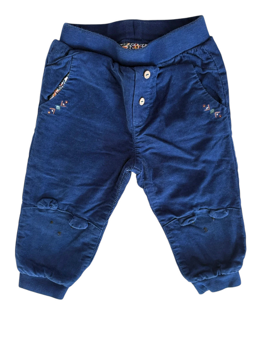 Sergent Major Navy Corduroy Embroidered Pants (18M / 80) - second hand baby clothes