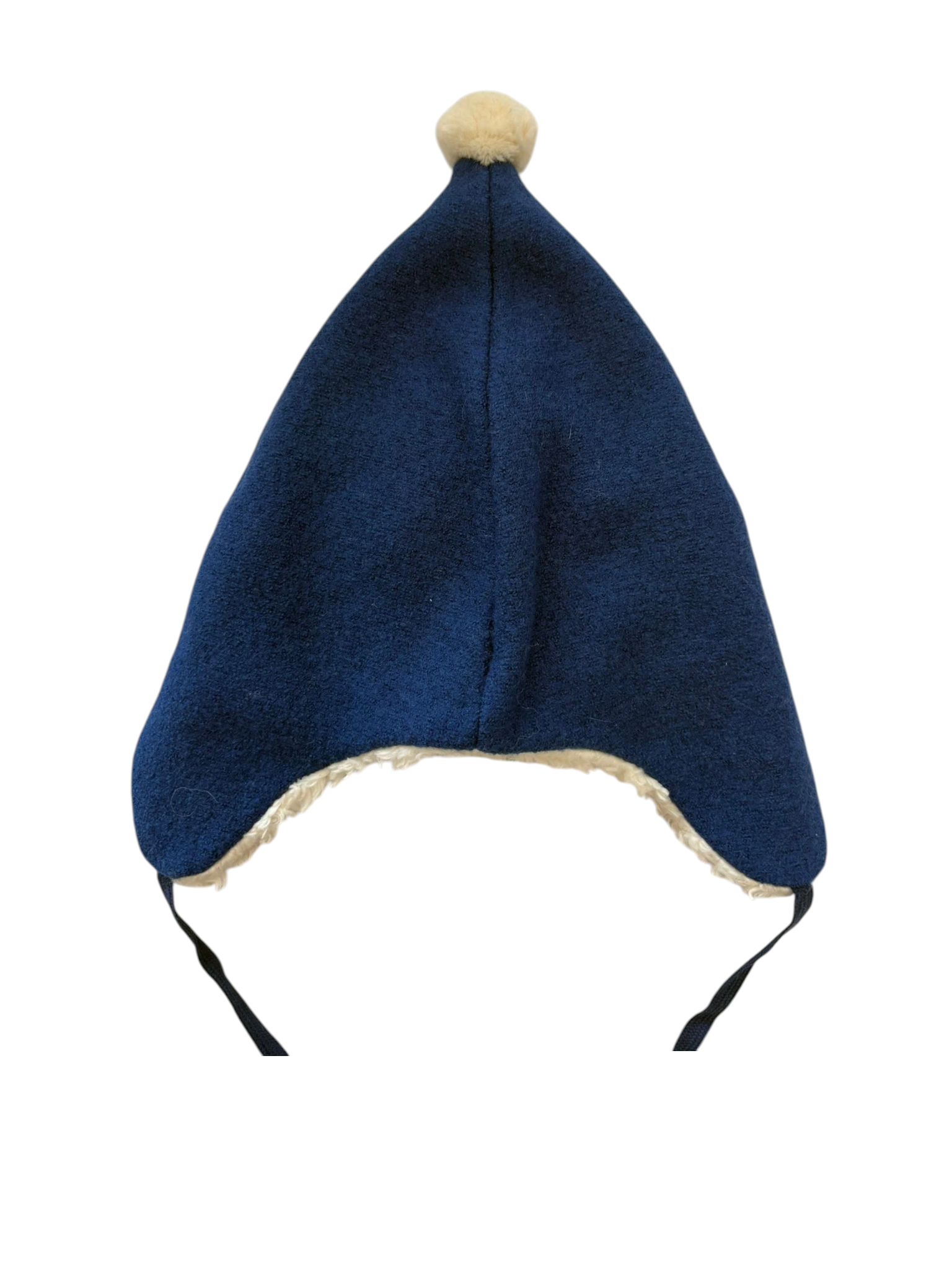 Pickapooh Unisex Navy Wool Pompom Hat, 48 - second hand baby clothing