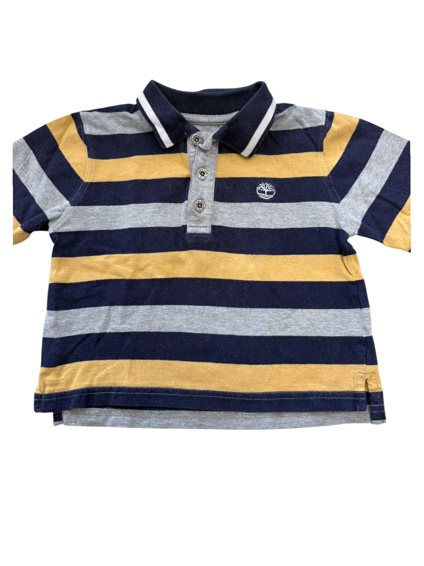 Timberland Boy Yellow, Grey & Navy Stripe Rugby Polo, 2Y / 86