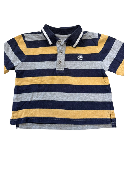 Timberland Boy Yellow, Grey & Navy Stripe Rugby Polo, 2Y / 86