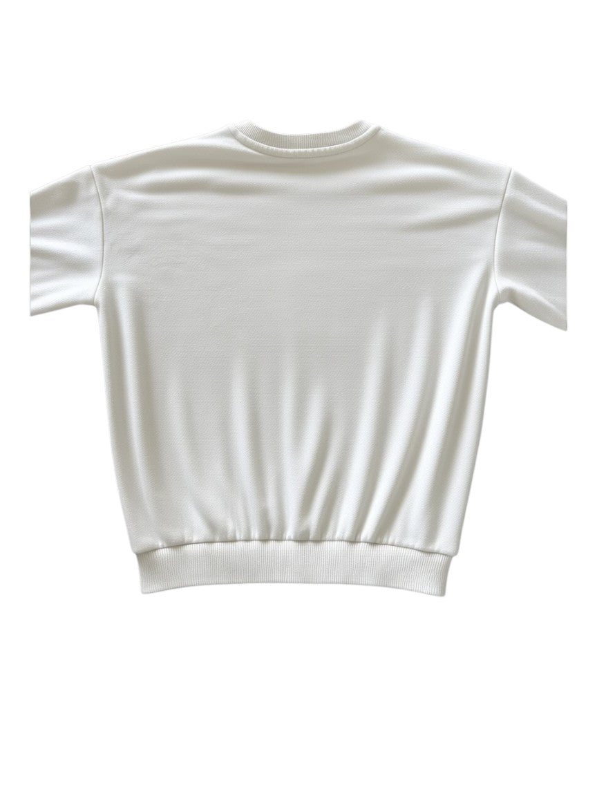 H&M Cream Velvet Bow Sweatshirt size 2-3Y / 98 - second hand baby clothing