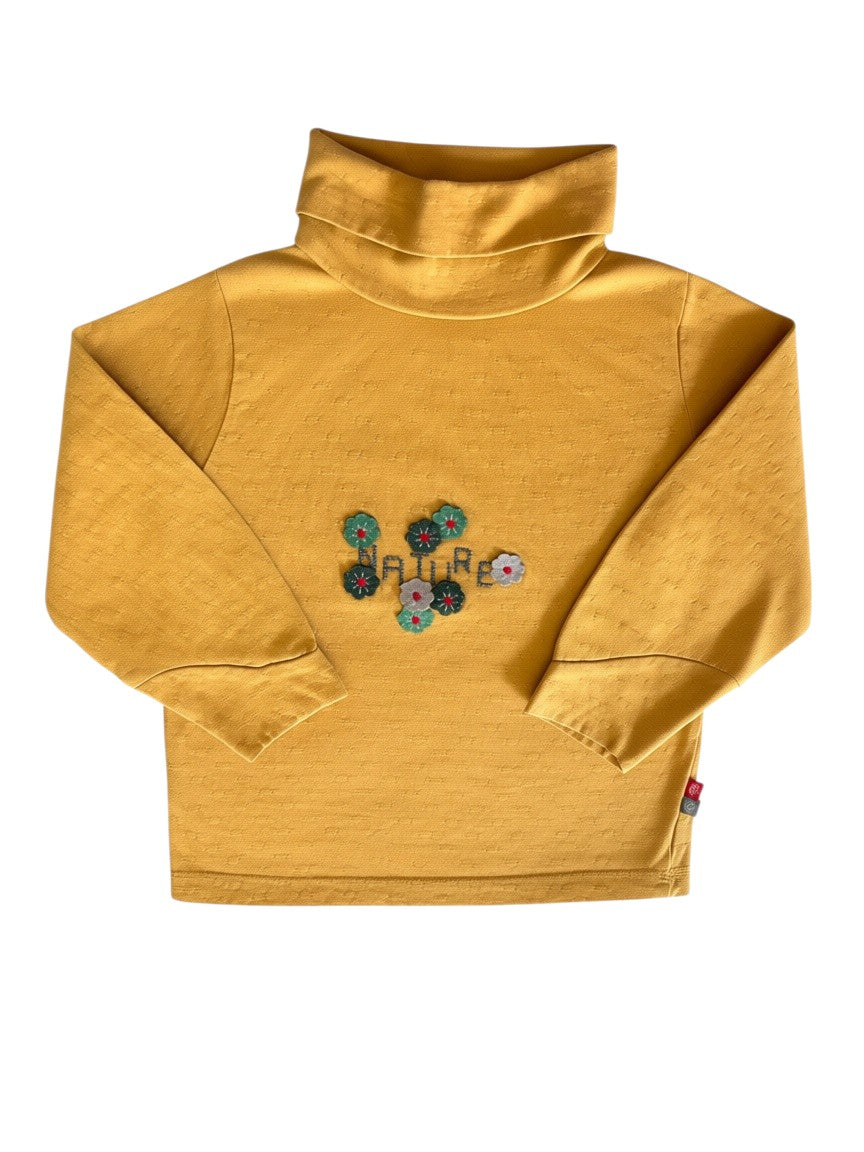 Sergent Major Mustard Floral Turtleneck Top (18M / 80) - second hand baby clothing