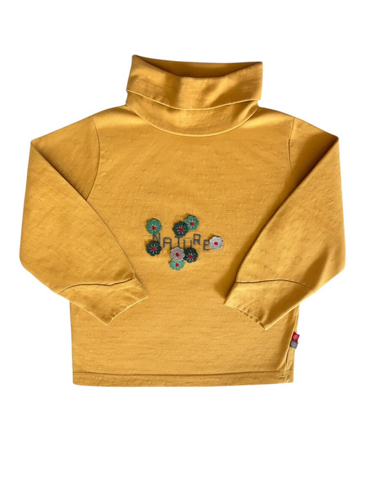 Sergent Major Mustard Floral Turtleneck Top (18M / 80) - second hand baby clothing