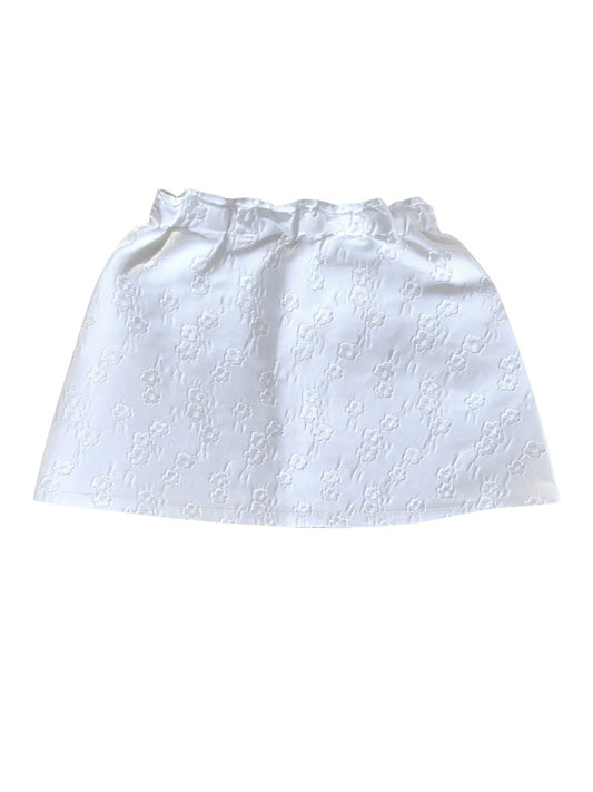 River Woods Girls White Embroidered Floral Cotton Skirt, 4Y / 104 - second hand baby clothing
