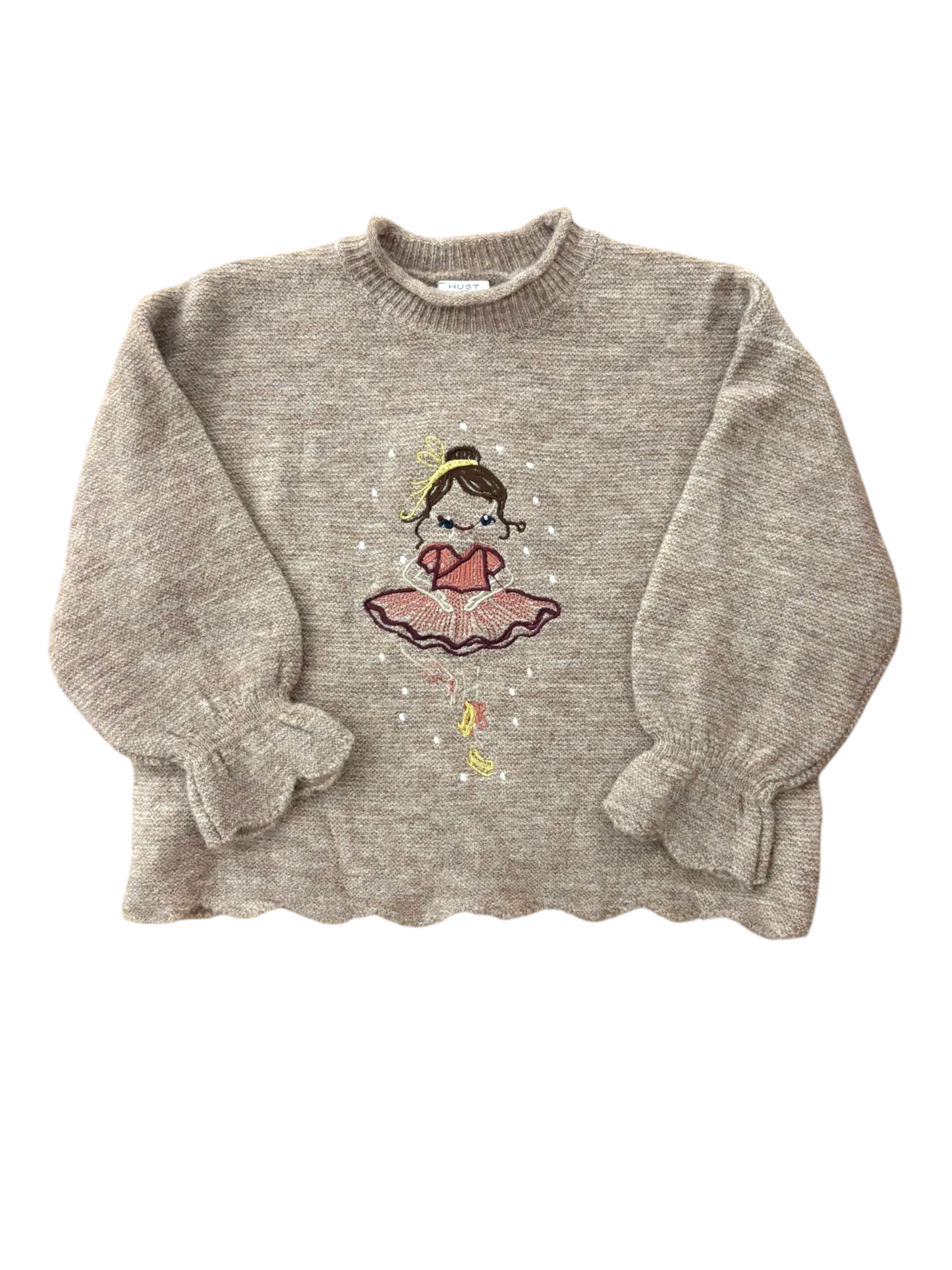 Hust and Claire Girl Light Brown Ballerina Knitted Jumper, 4Y, 7Y