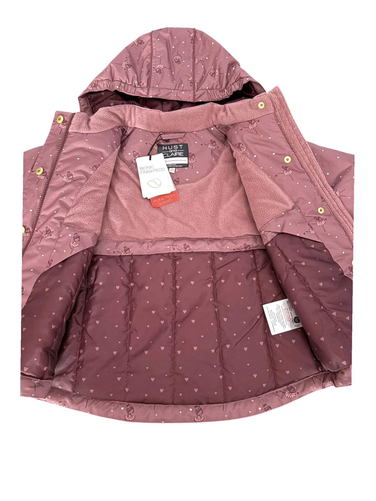 Hust and Claire Girl Dusty Pink Ballerina Print Rain Coat, 4–5Y