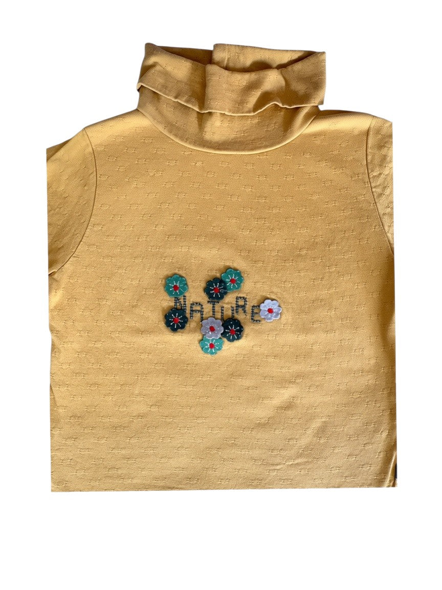 Sergent Major Mustard Floral Turtleneck Top (18M / 80) - second hand baby clothing