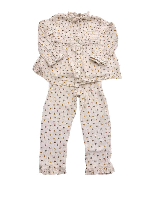 Sergent Major Girl Cream Bunny Floral Muslin Blouse & Trousers Set, 18M / 81 - second hand baby clothing