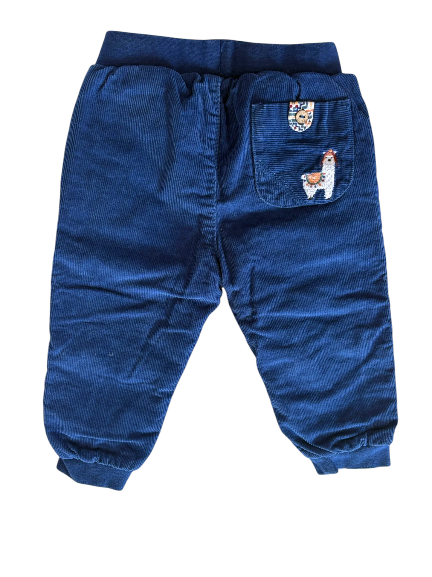 Sergent Major Navy Corduroy Embroidered Pants (18M / 80) - second hand baby clothes