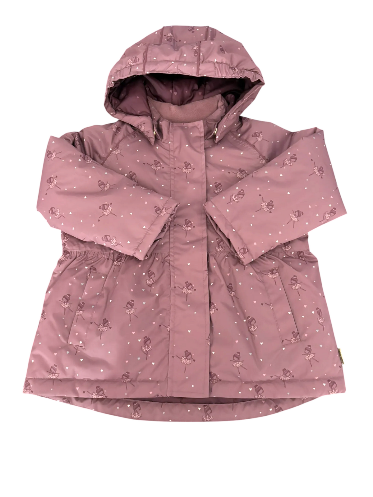 Hust and Claire Girl Dusty Pink Ballerina Print Rain Coat, 4–5Y