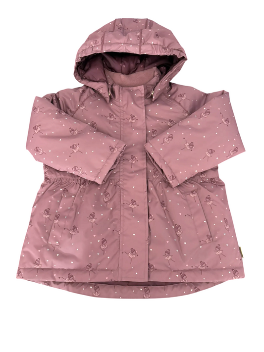 Hust and Claire Girl Dusty Pink Ballerina Print Rain Coat, 4–5Y