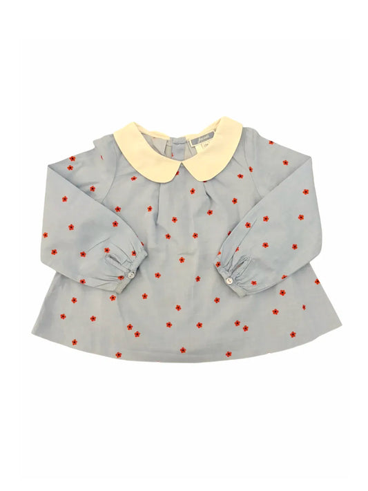 Jacadi Blue Floral Blouse (24M / 86)