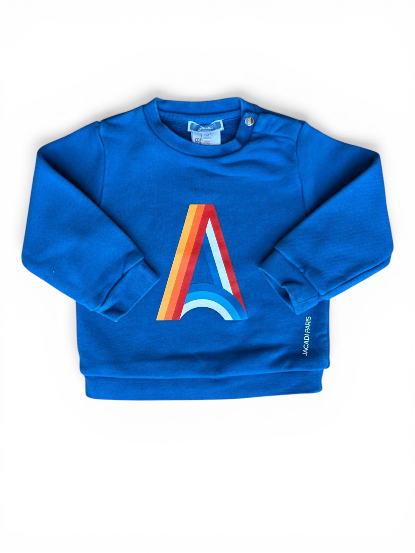 Jacadi Blaues Regenbogen-Logo-Sweatshirt (18M)