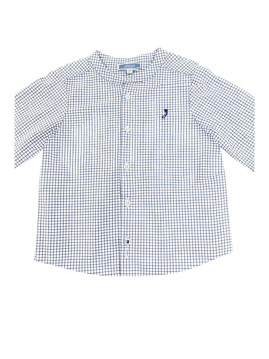 Jacadi Blue & White Grid Check Shirt (18M)