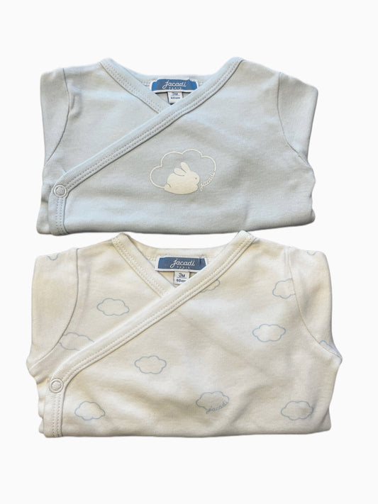 Jacadi Bundle: 2 Long-Sleeved Wrapover Bodysuits (3M)