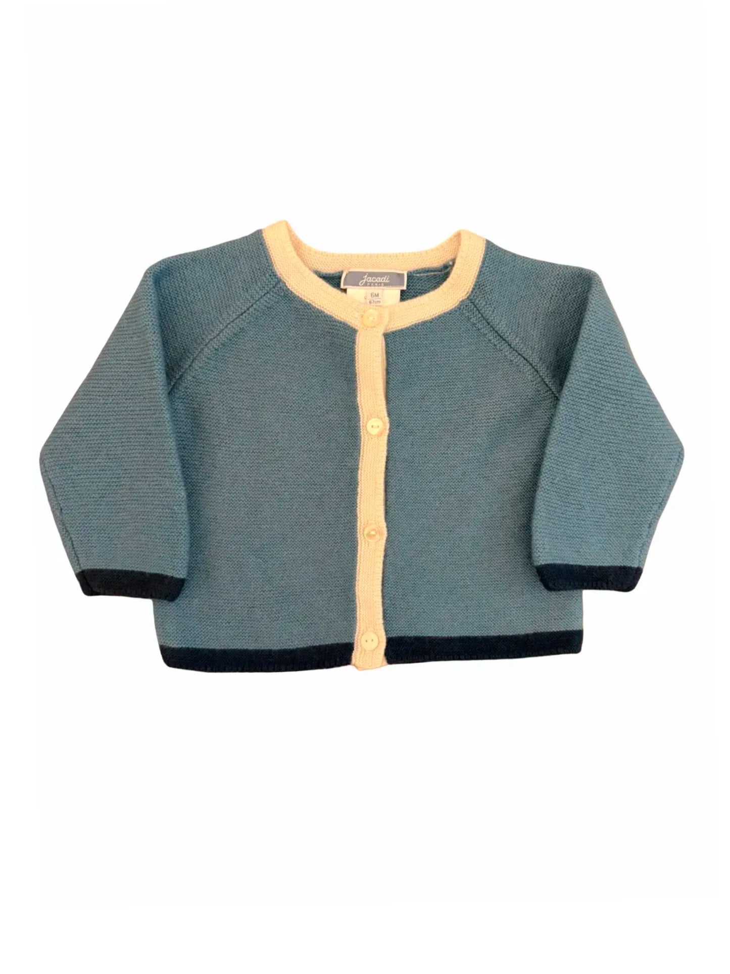Jacadi Blue Wool Cashmere Cardigan size 6M / 67 - second hand baby clothing