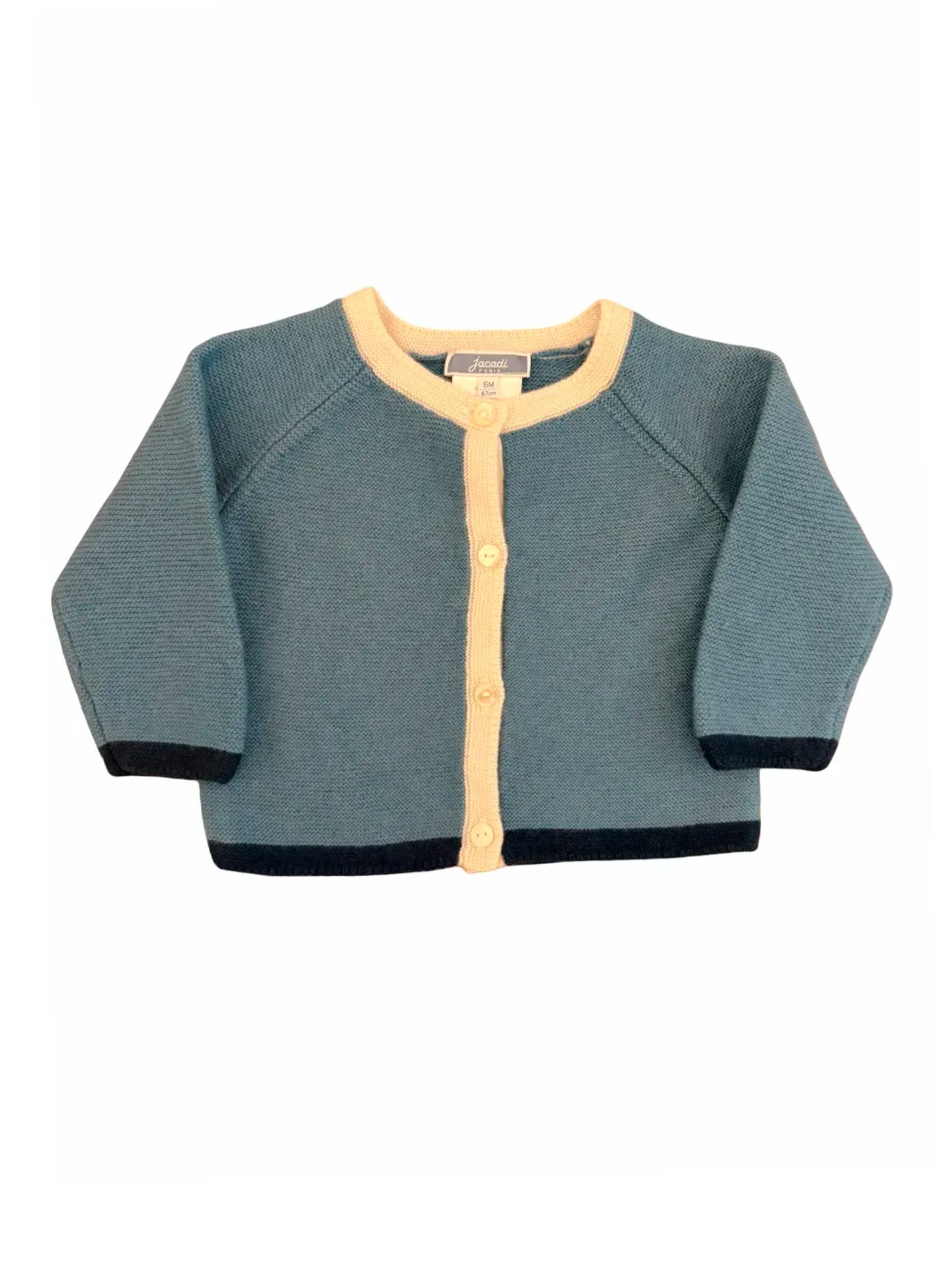 Jacadi Blue Wool Cashmere Cardigan size 6M / 67 - second hand baby clothing
