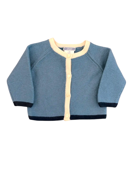 Jacadi Blue Wool Cashmere Cardigan size 6M / 67 - second hand baby clothing