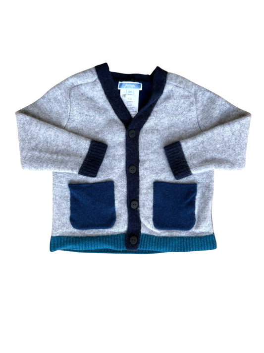 Jacadi Color Block Cashmere Wool Cardigan (18M)