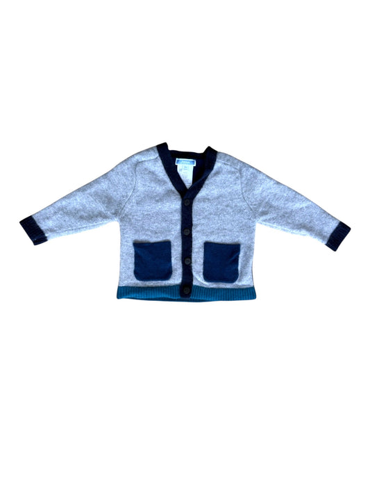 Jacadi Color Block Cashmere Wool Cardigan (18M)