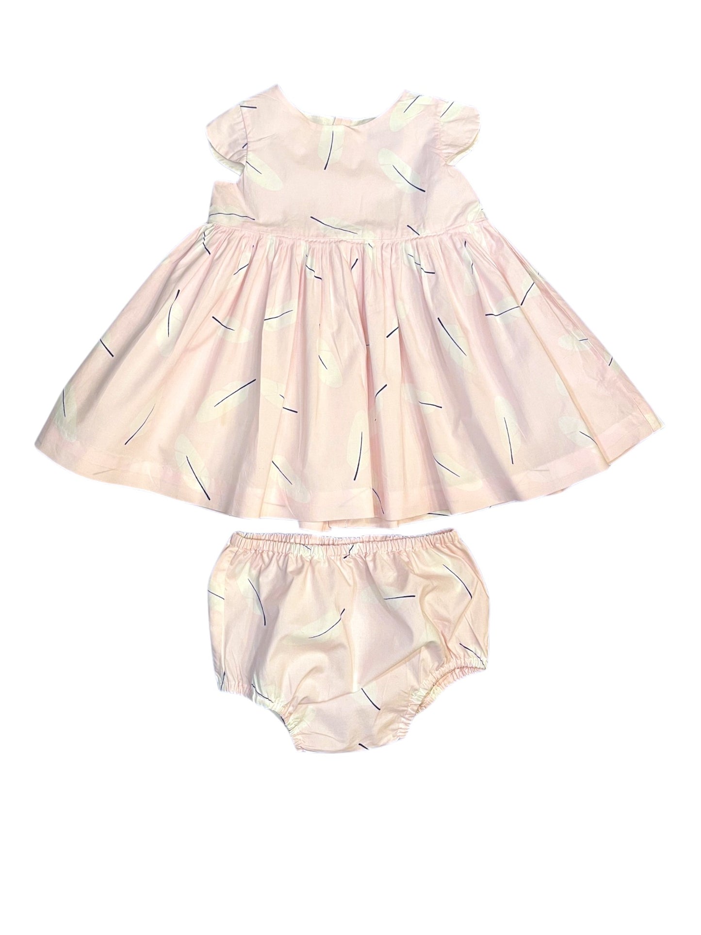 Jacadi Hellrosa Kleid mit kurzen Ärmeln (12M)
