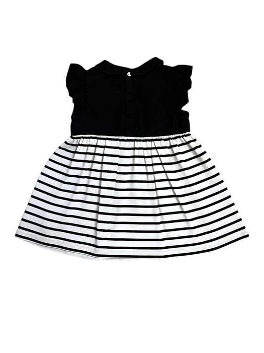 Jacadi Navy Stripes Short Sleeved Dress size 18M - second hand baby clothing