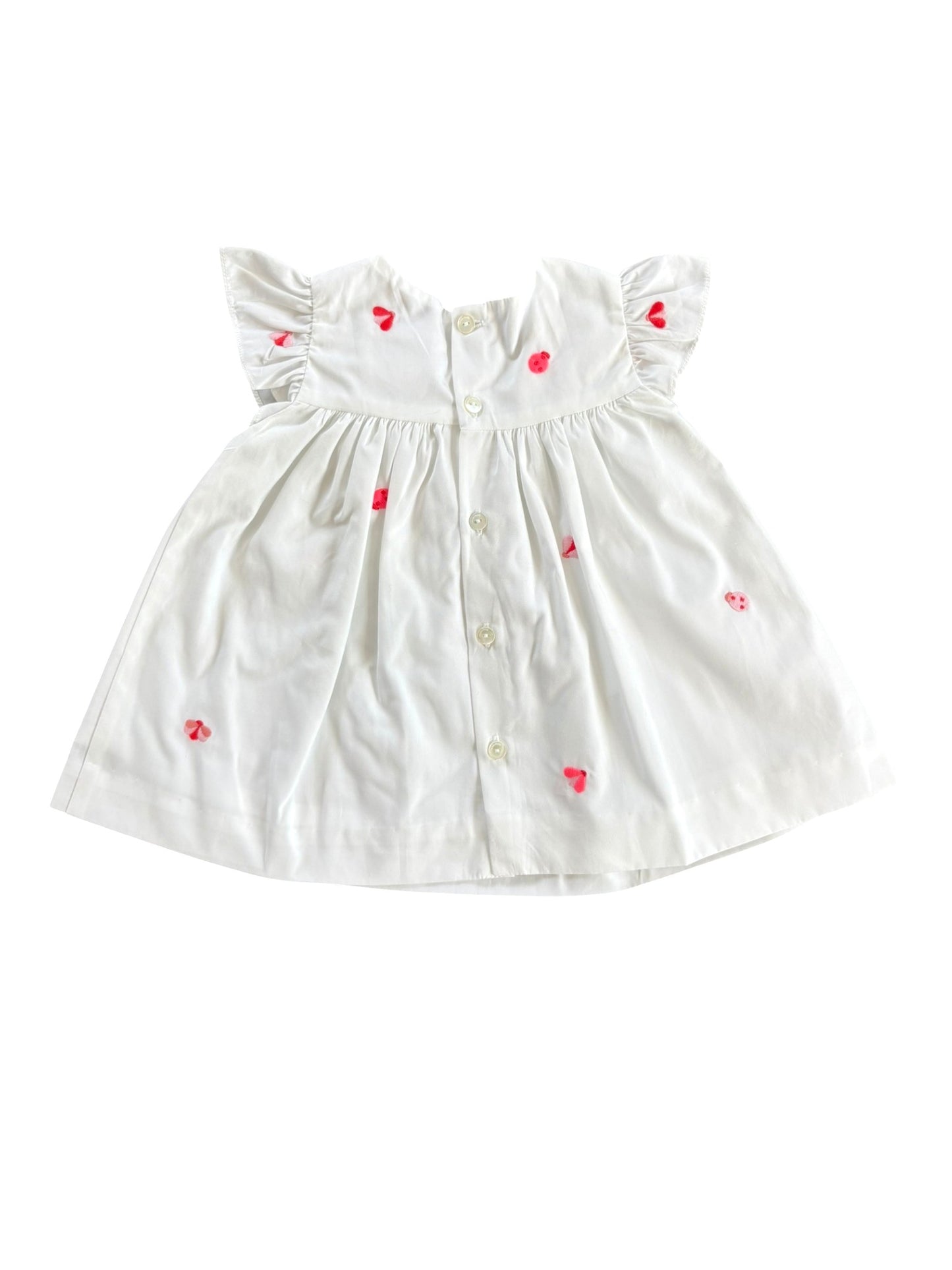 Jacadi Robe brodée Coccinelle Blanche (1M)