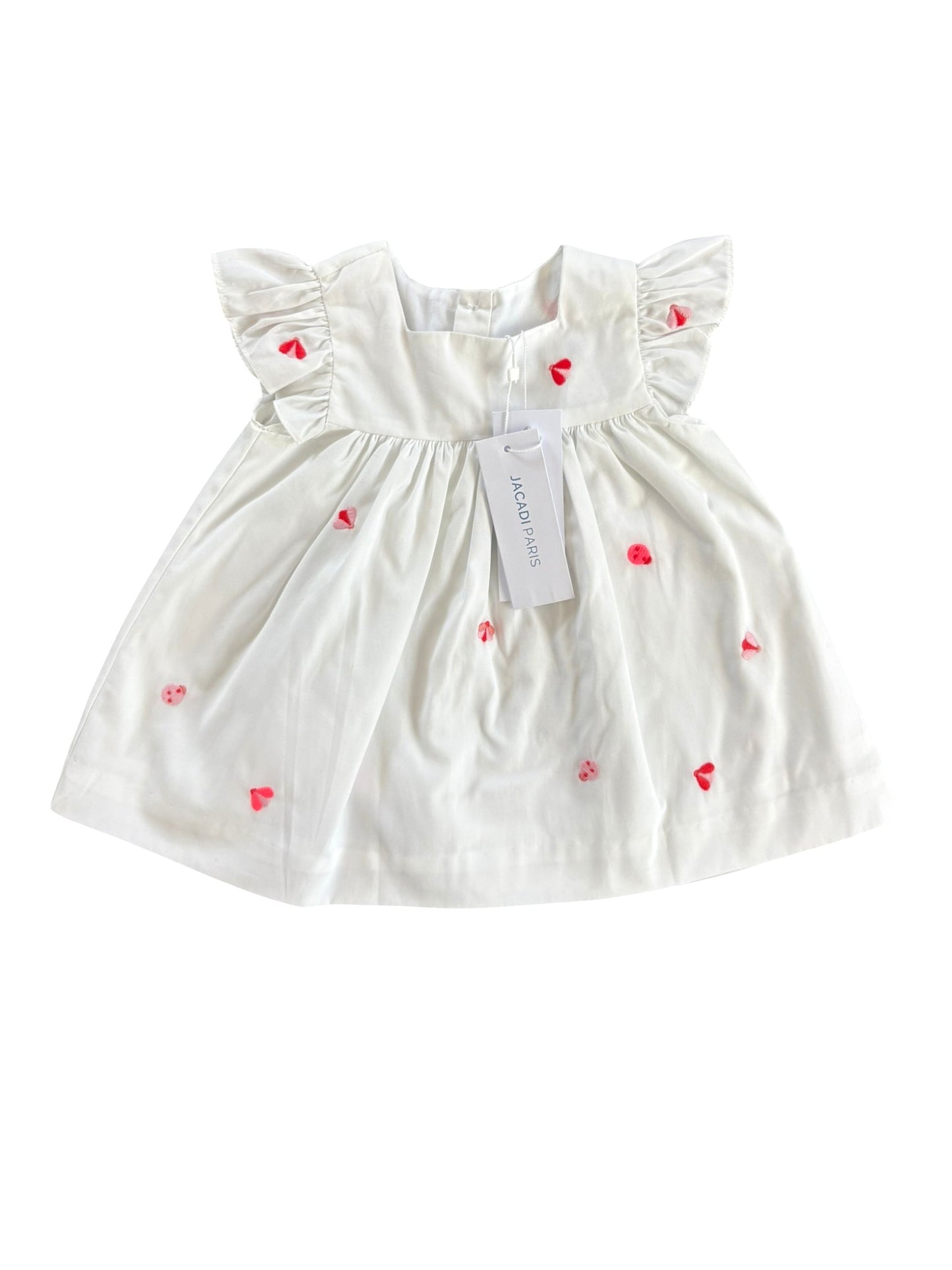 Jacadi Robe brodée Coccinelle Blanche (1M)
