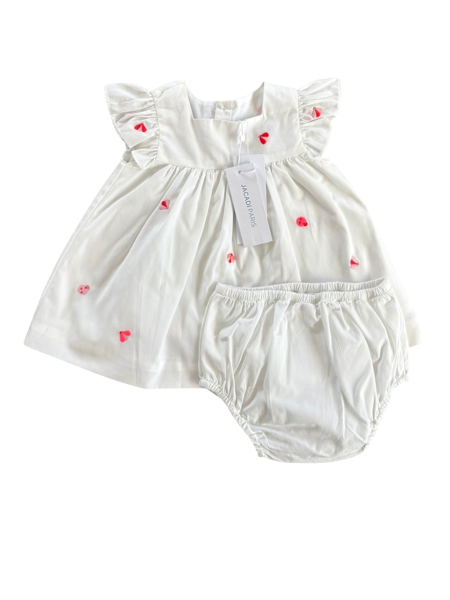 Jacadi Robe brodée Coccinelle Blanche (1M)