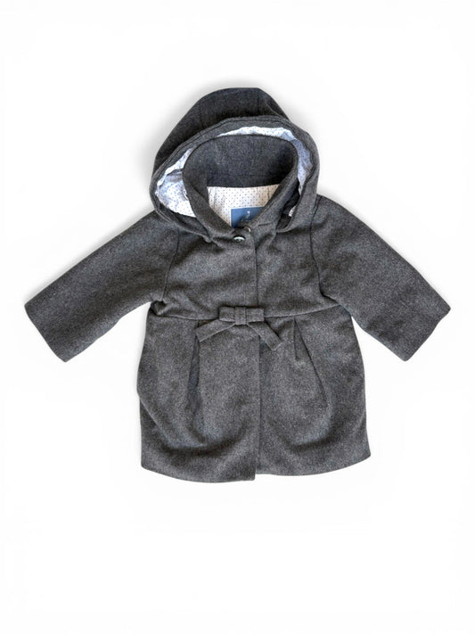 Jacadi Gray Hooded Coat (12M)