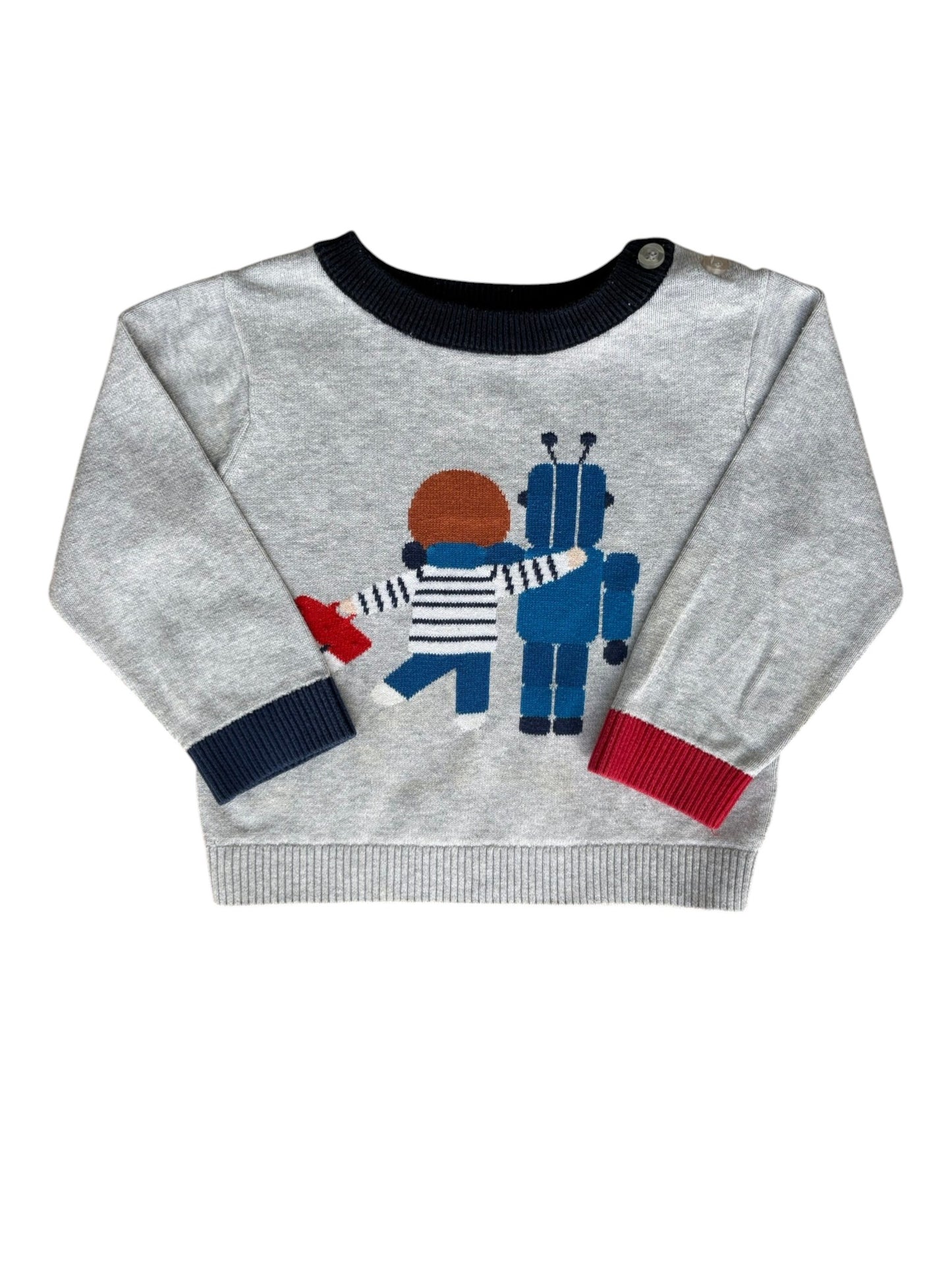Jacadi Grau Roboter Pullover (18M)