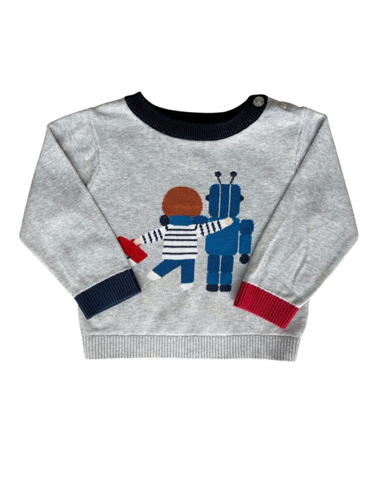 Jacadi Gray Robot Sweater (18M)